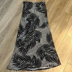 Matty M Women's Maxi Long Skirt Black Print